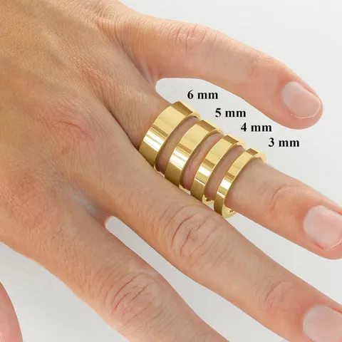 5 og 3 mm diamant gifteringer i 14 karat gull - par