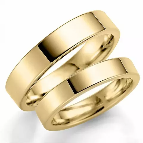 5 og 4 mm gifteringer i 14 karat gull - par