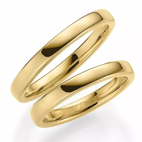 3 mm gifteringer i 14 karat gull - par