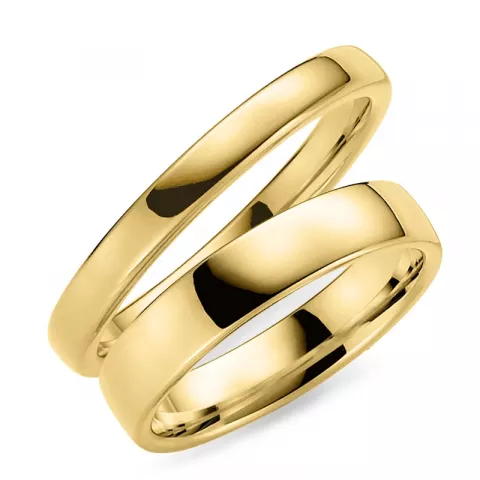 3 og 5 mm gifteringer i 9 karat gull - par