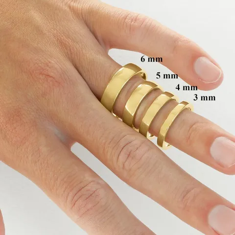 5 og 4 mm gifteringer i 14 karat gull - par
