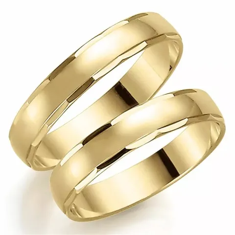4 mm gifteringer i 14 karat gull - par