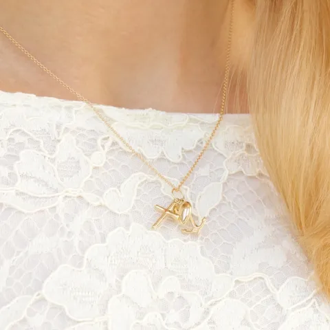 tro-håp-kjærlighet anheng i 14 karat gull - Amoré