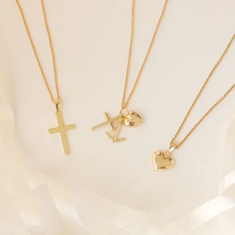 tro-håp-kjærlighet anheng i 14 karat gull - Amoré