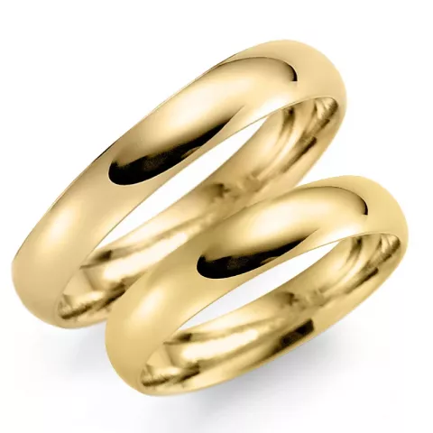 3 og 4 mm gifteringer i 14 karat gull - par
