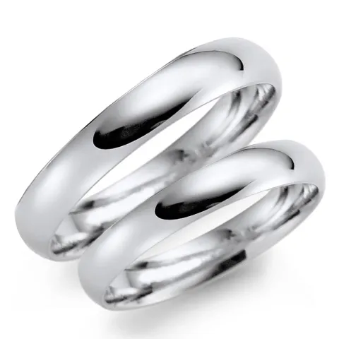 3 mm gifteringer i 14 karat hvitt gull - par