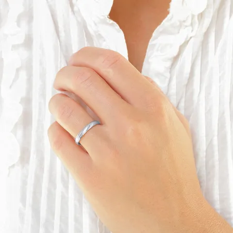 3 mm gifteringer i 14 karat hvitt gull - par