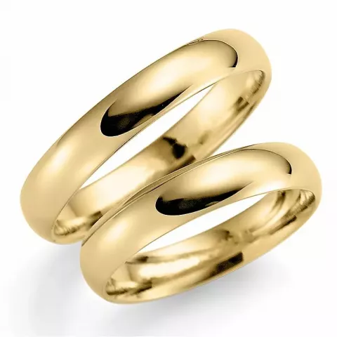 4 mm gifteringer i 14 karat gull - par