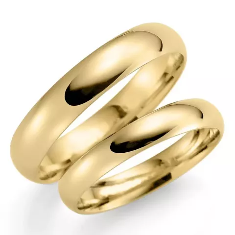 4 og 3 mm gifteringer i 14 karat gull - par