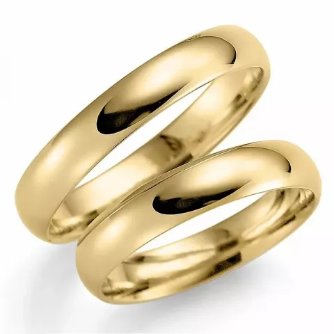 4 mm gifteringer i 9 karat gull - par