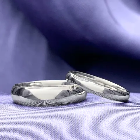 5 og 3 mm gifteringer i 9 karat hvitt gull - par