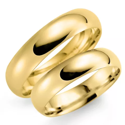 5 og 6 mm gifteringer i 14 karat gull - par