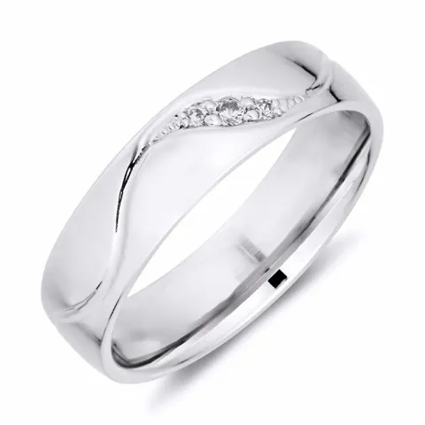 5 mm giftering i 14 karat hvitt gull 0,008 ct og 0,02 ct