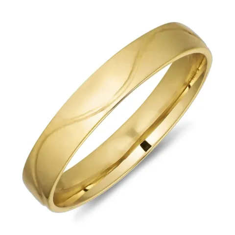 4 mm giftering i 9 karat gull