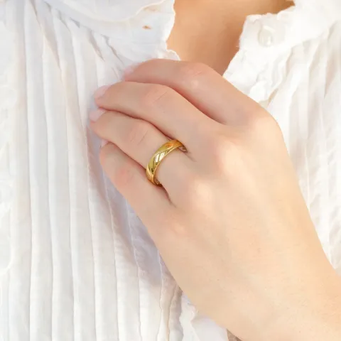 5 mm giftering i 14 karat gull