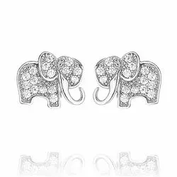 elefant øredobber i sølv
