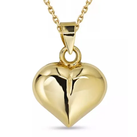 hjerte halskjede i forgylt sølv med anheng i 9 karat gull - Amoré