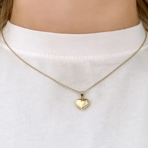 hjerte halskjede i forgylt sølv med anheng i 9 karat gull - Amoré