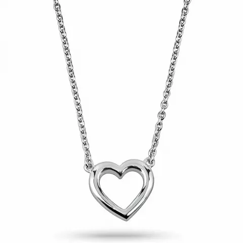 hjerte ankerhalskjede i sølv med hjerteanheng i sølv