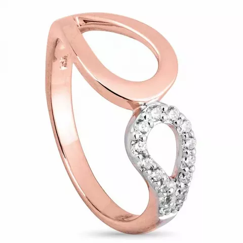 zirkon ring i sølv med rosabelagt sølv
