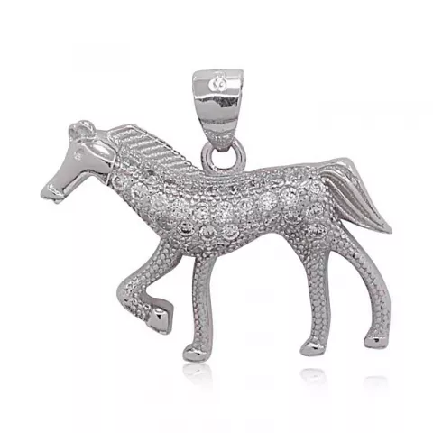 Hester zirkon anheng i sølv