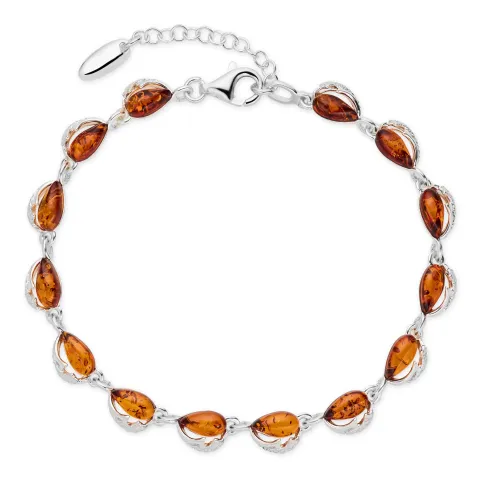 Elegant rav armbånd i sølv