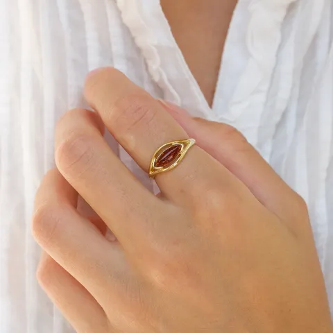 rav ring i forgylt sølv
