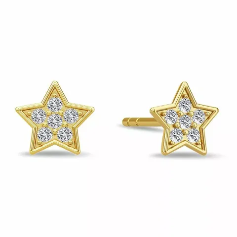Spinning Pavé Star earring stjerne zirkon øredobber i forgylt sølv hvit zirkon