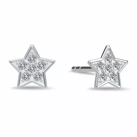 Spinning Pavé star earring stjerne zirkon øredobber i sølv hvit zirkon