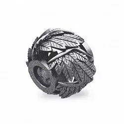 Elegant Spinning Lucky Charm vinge charm i oksidert sterlingsølv