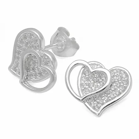 hjerte ørestikker i sølv