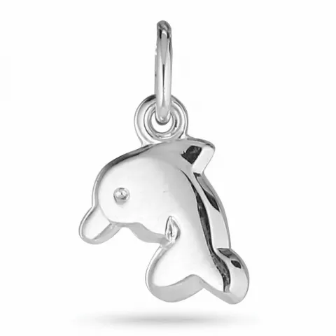 Lille delfin anheng i rodinert sølv