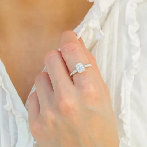 dobbelt zirkon ring i sølv