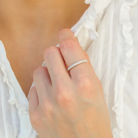 dobbelt zirkon ring i sølv