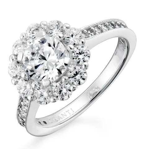 zirkon ring i sølv