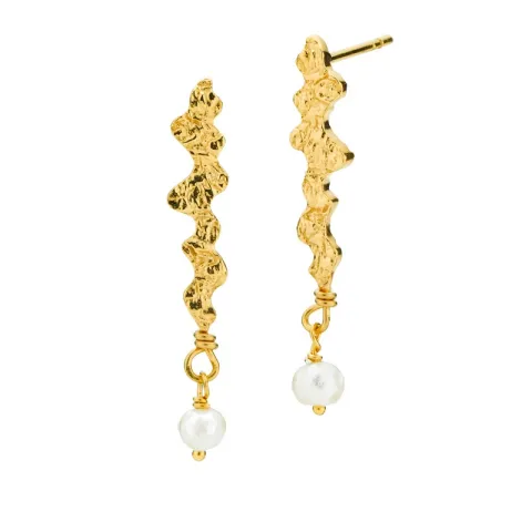 Sistie Coco perle øredobber i forgylt sølv