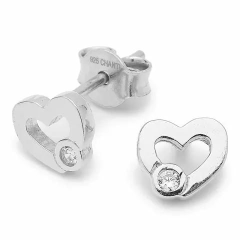 hjerte ørestikker i sølv