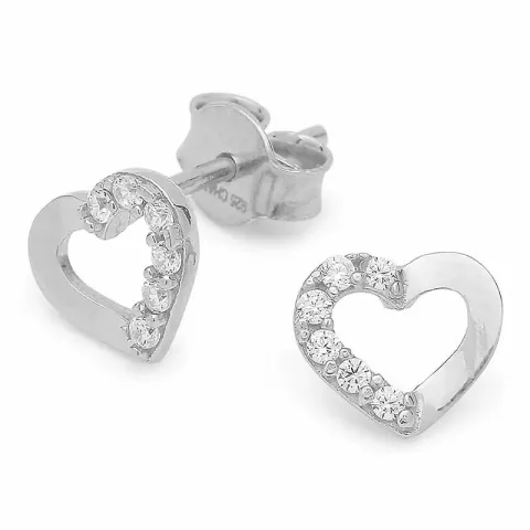 hjerte ørestikker i sølv