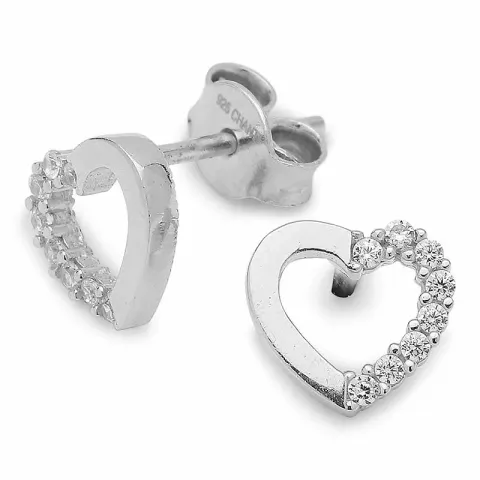 kolleksjonsprøve hjerte zirkon ørestikker i sølv