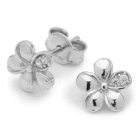 blomst ørestikker i sølv