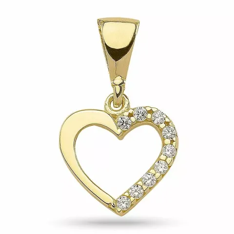 Lille hjerte anheng i forgylt sølv