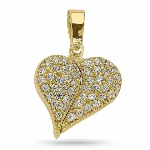 kolleksjonsprøve hjerte anheng i forgylt sølv