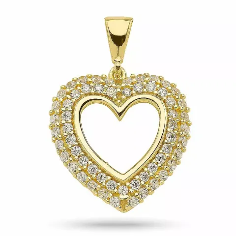 Elegant hjerte anheng i forgylt sølv