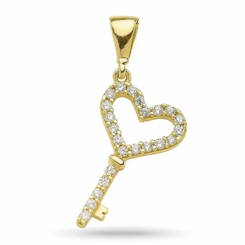 kolleksjonsprøve nøkkel anheng i forgylt sølv