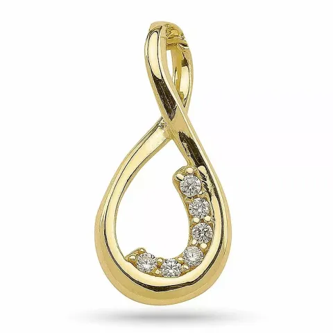 kolleksjonsprøve dråpe zirkon anheng i forgylt sølv