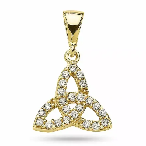 kolleksjonsprøve zirkon anheng i forgylt sølv