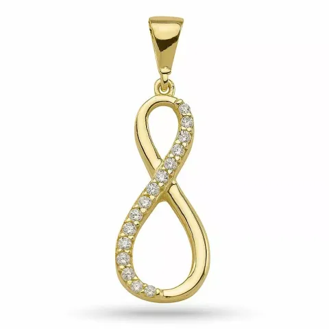 kolleksjonsprøve infinity zirkon anheng i forgylt sølv