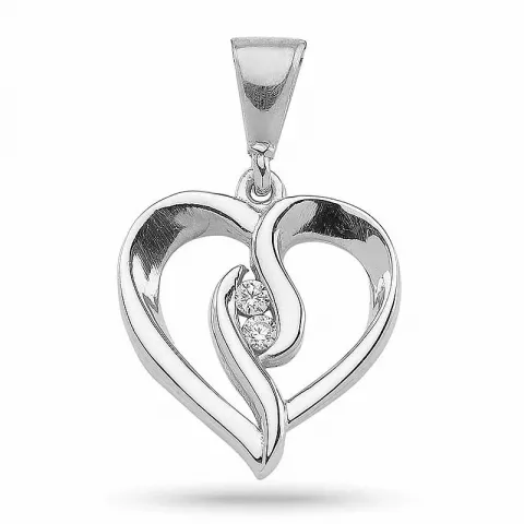 Elegant hjerte anheng i sølv