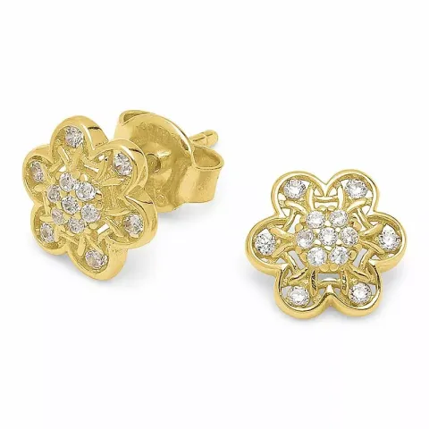 blomst øredobber i forgylt sølv