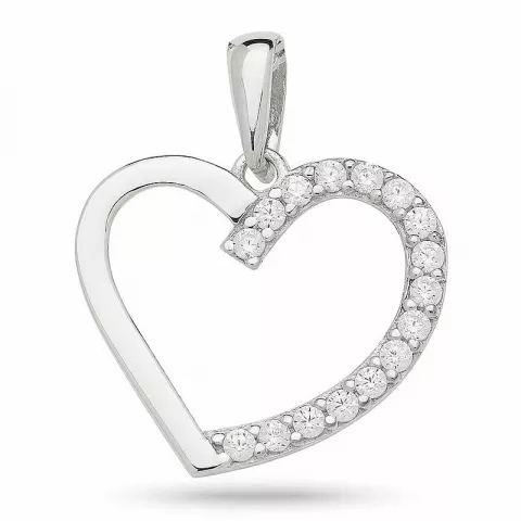 Smykker: hjerte anheng i sølv